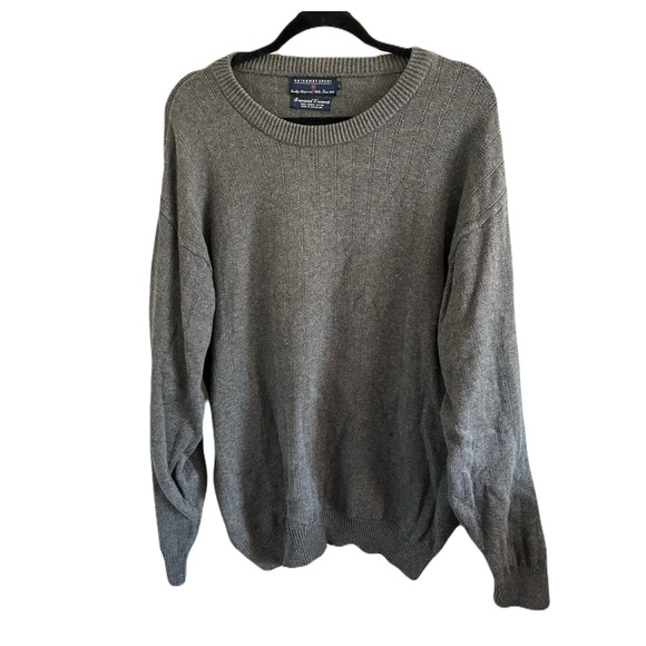 HATHAWAY SPORT Brunswick Crewneck 100% Combed Cotton Gray Sweater Sz L Preppy - Picture 2 of 6